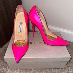 SOLD OFFLINE!!Jimmy Choo Anouk 120 Stilettos in Raspberry Bright Pink Size 38 🩷